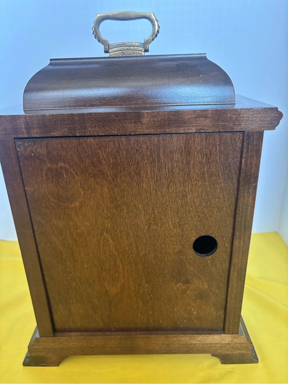 Hamilton Wood Mantel Clock with Gold-Toned Dial